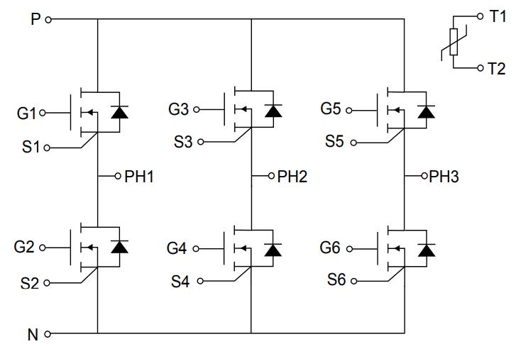 STMicroelectronics Modulo di potenza DMT‑32 ACEPACK M1P45M12W2-1LA